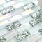 Glass Subway Tile 1x2 Iridescent White Backsplash Shower Wall Tiles