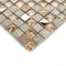 Stone Mixed Glass and Metal Mosaic Rose Gold & Gray Wall Tile