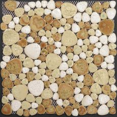 Porcelain Pebble Tile Heart-shaped Mosaic Backsplash Bathroom Wall Tiles