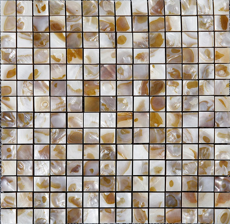 Iridescent White Mother of Pearl Tile 8mm Thick Square Shell Mosaic