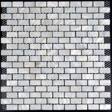 White Mother of Pearl Tile Subway Mini Brick Shell Mosaic