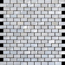 White Mother of Pearl Tile Subway Mini Brick 8mm Shell Mosaic