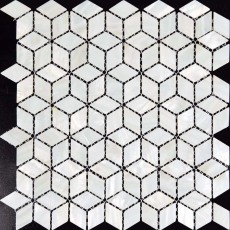 Natural White Shell Tiles Diamond Mother of Pearl Mosaic Tile Bathroom Mirrored Wall Backsplash Deco