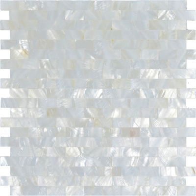 White Mother of Pearl Tile Subway Mini Brick Seamless Shell Mosaic