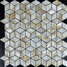 Mother of Pearl Tile Backsplash Mesh White Shell Mosaic Diamond Seashell Tiles Kitchen Wall Design