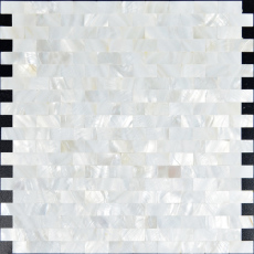 White Mother of Pearl Mosaic Tile with Base Subway Pattern Shell Tiles Kitchen Wall Backsplash
