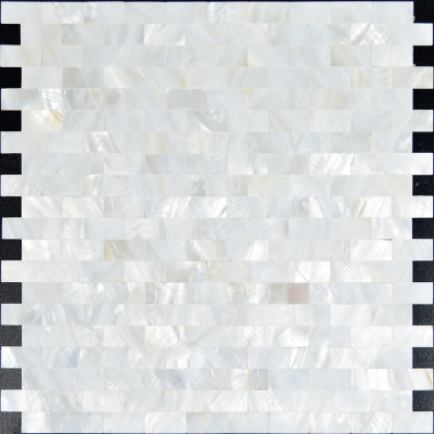 White Mother of Pearl Mosaic Tile with Base Subway Pattern Shell Tiles Kitchen Wall Backsplash