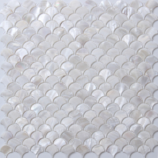 Mother of Pearl Backsplash Ultra White Fish Scale Shell Mosaic Tile