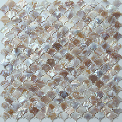 Mother of Pearl Backsplash Iridescent White Fish Scale Shell Mosaic Tile