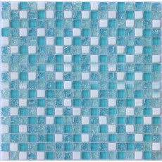 Glass Mix Stone Mosaic Crackle Blue White Floor and Wall Tiles