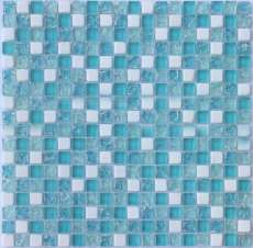 Glass Mix Stone Mosaic Crackle Blue White Floor and Wall Tiles