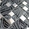 Glossy Glass Tile French Pattern Black Silver Ribbon Mosaic Wall Tiles