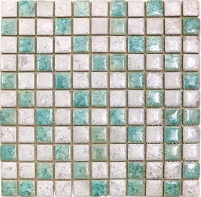 Porcelain Tile Turquoise Gray Mosaic Square Shower Floor and Wall Tiles