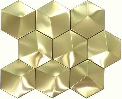 Gold Metal Tile Backsplash Pyramid Stainless Steel Wall Tiles