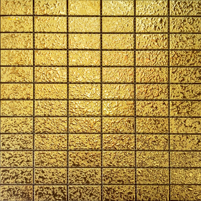 Gold Ceramic Floor & Wall Tile Non-slip Glazed Porcelain Mosaic Sheet