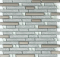 Glossy Glass Linear Mosaic Wall Tiles Silver Shiny Backsplash