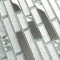 Glass Metal Tile Silver Shiny Backsplash Mosaic Linear Wall Tiles